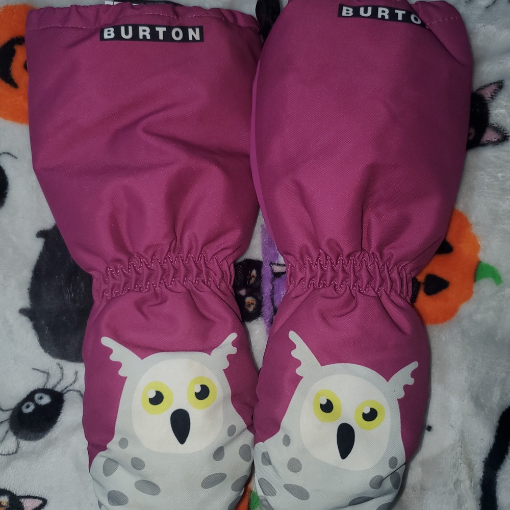 Burton Kids' Purple Owl Mittens.